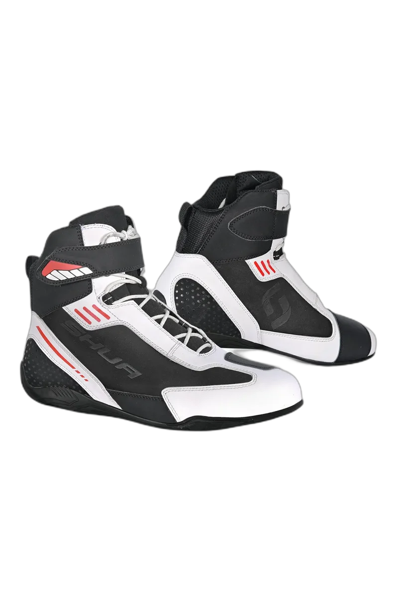 SHUA PULSE STIVALI DI MOTO UOMO NERO BIANCO