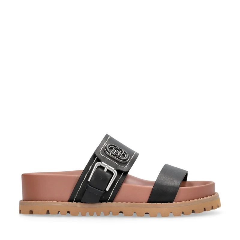 Ciabatte Donna Doppia Fascia LIU JO Livia 02 in Pelle Nera
