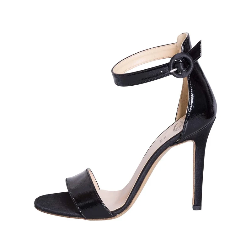 Sandali con tacco a spillo vernice nero