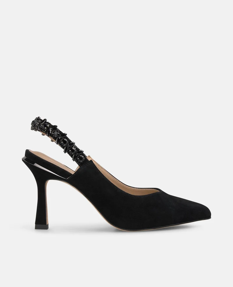 ZAPATO TACÓN TIRA CON PEDRERÍA