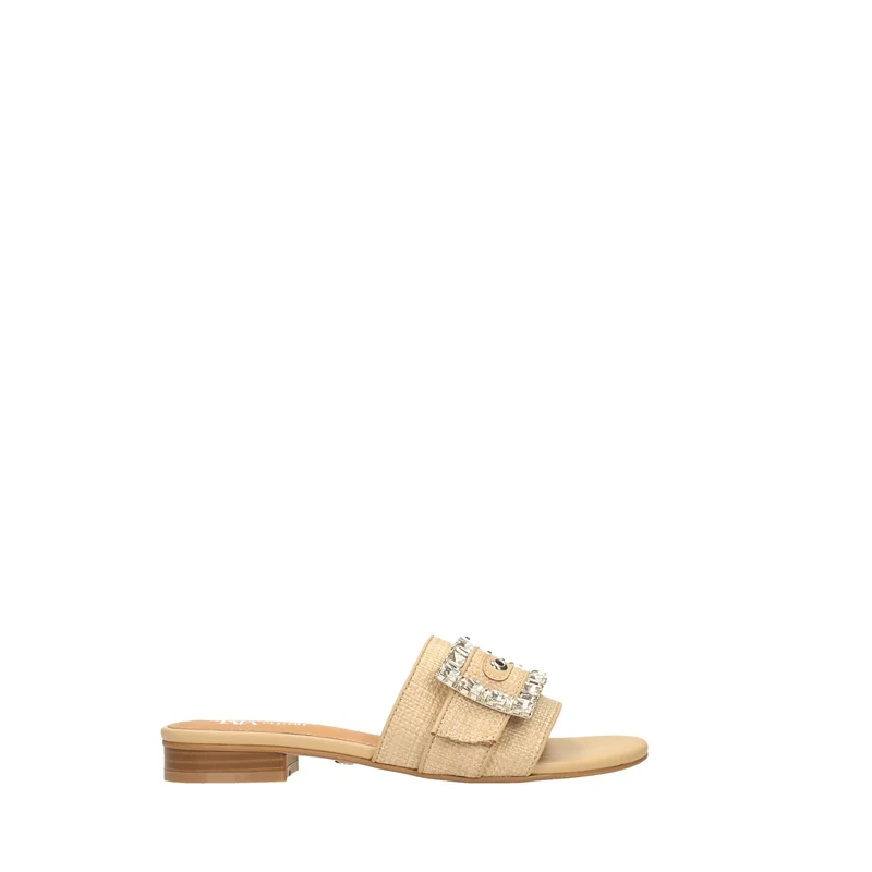 Ciabatte flat con fibbia in strass