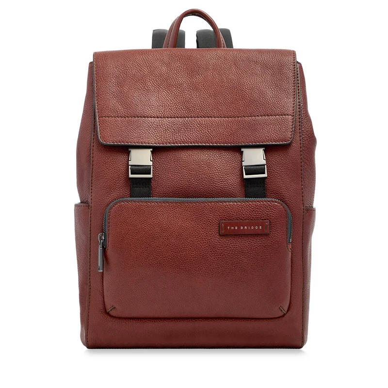 Zaino Uomo con Pattina THE BRIDGE linea Ludovico in Pelle Marrone