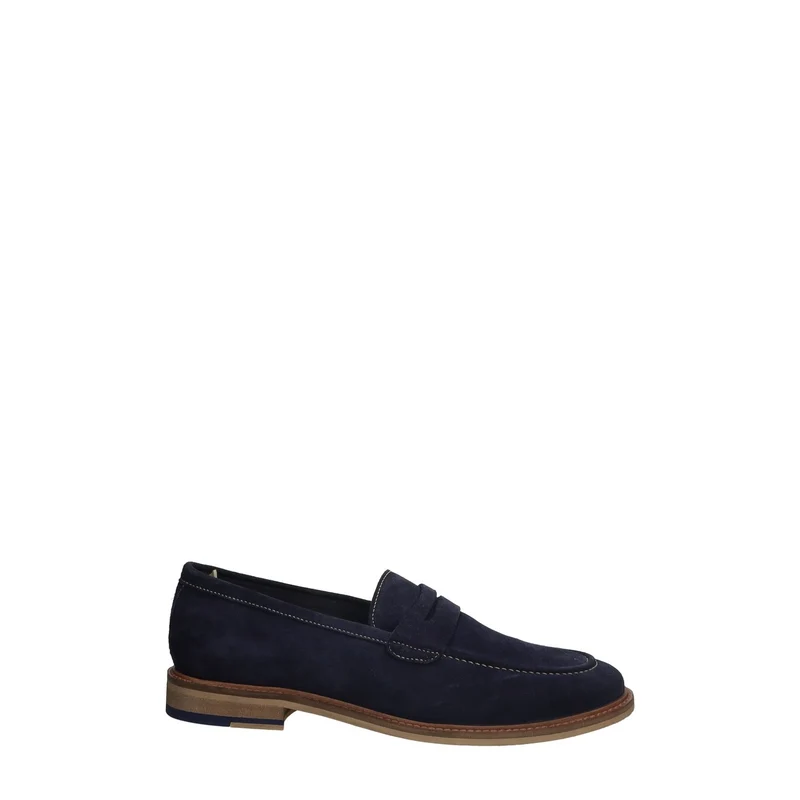 Slip on blu in tessuto scamosciato