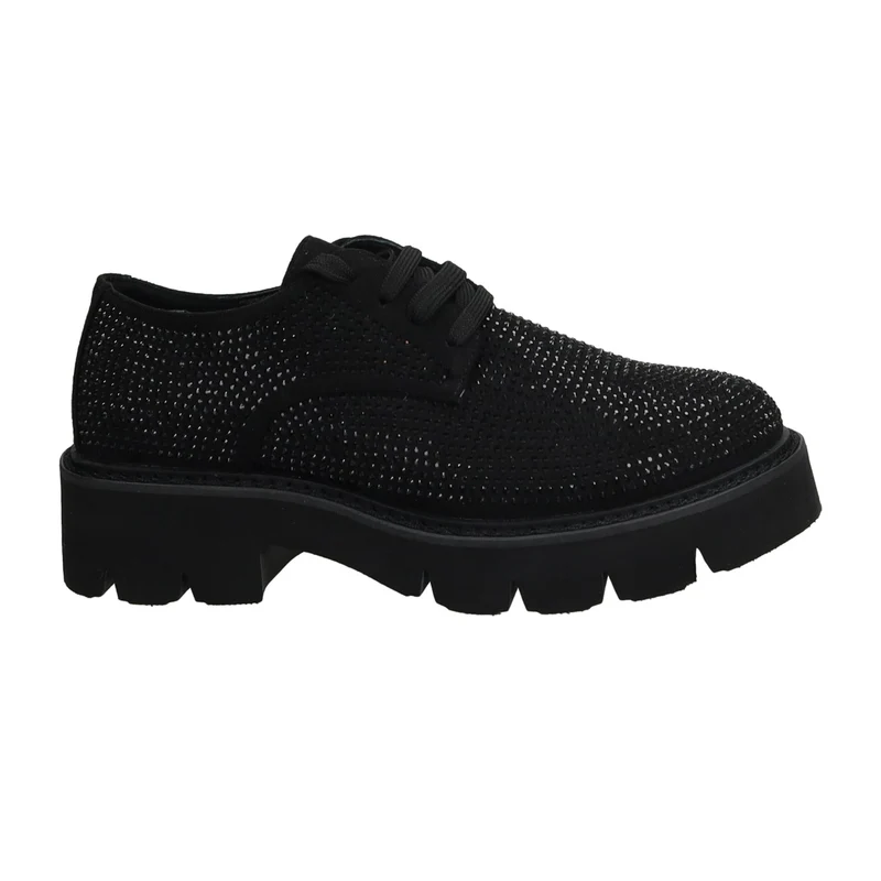 Derby con strass.Tacco alto 4cm