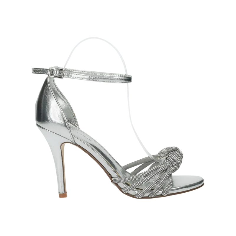 Sandali con nodo in strass. Tacco alto 10cm