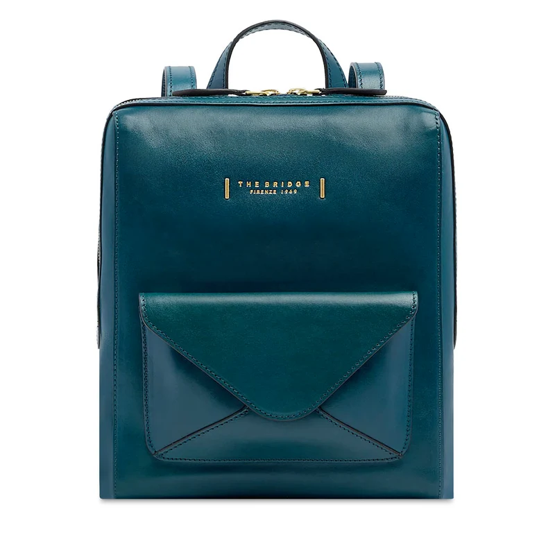 Zaino Donna THE BRIDGE linea Frida in Pelle Blu Pavone