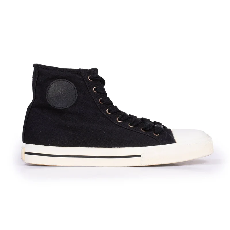 Sneakers Uomo Collo Alto in Tela con Particolare Logato