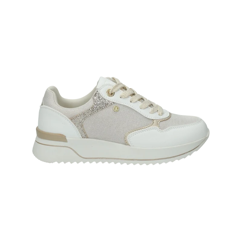 Sneakers con contrasto in glitter.