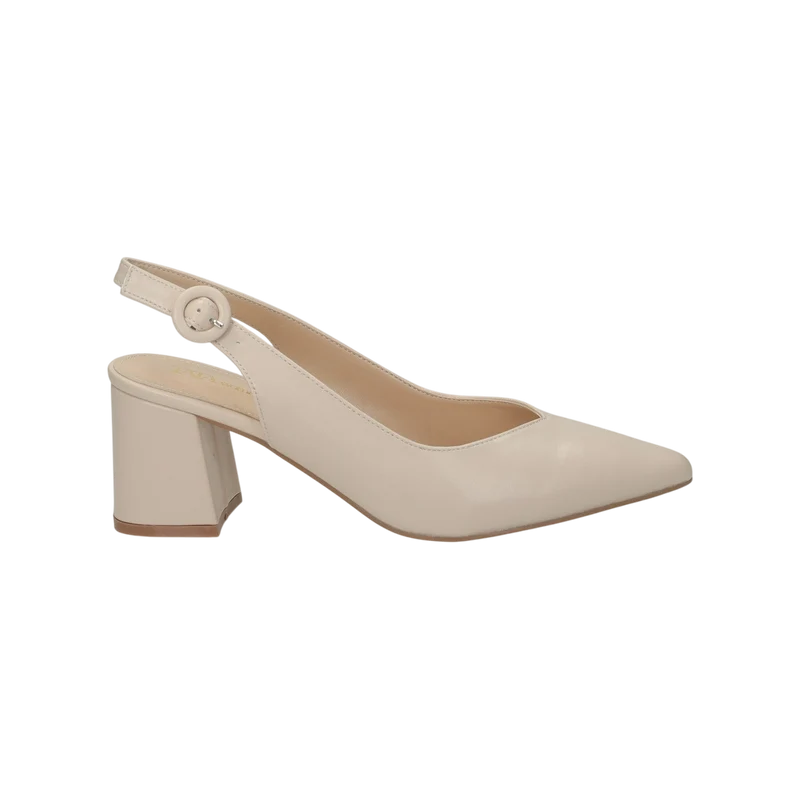 Décolleté sling back con cinturino. Tacco alto 6cm