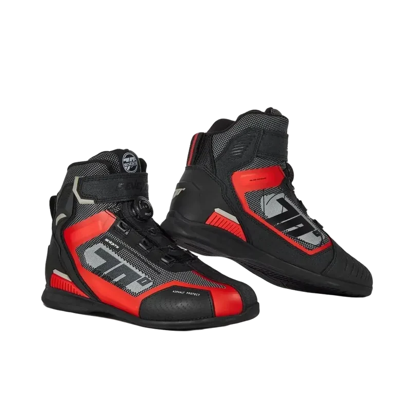 Seventy Degrees SD-BR3 Veloce Pro Stivali Da Moto Turismo Nero Rosso