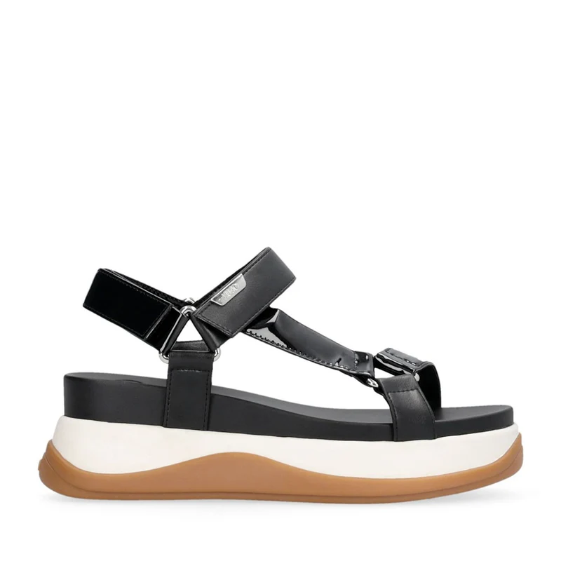 Sandali Platform Donna LIU JO Fiona 04 con Inserti in Vernice Nero