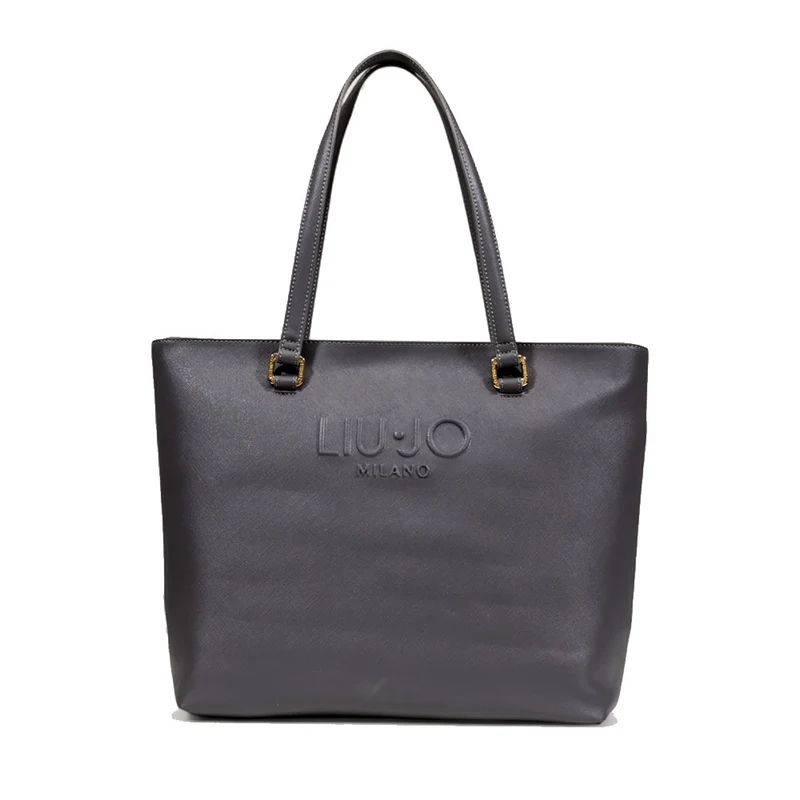 Shopping Bag Donna LIU JO con Logo in Rilievo Antracite