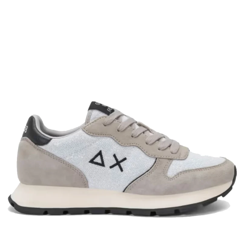 Scarpe Donna Sun68 Sneakers Ally Glitter Textile Colore Argento - Z45204