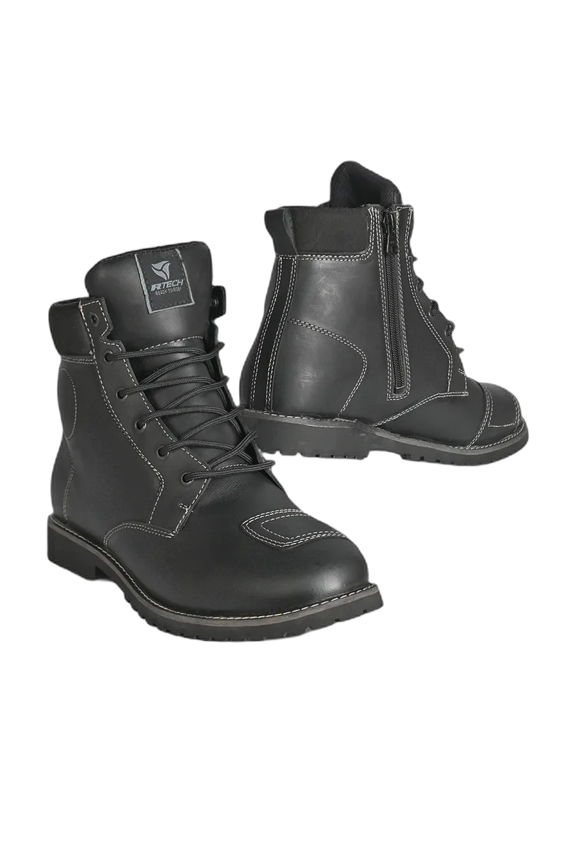 R-TECH HERITAGE WP PELLE STIVALI DI MOTO NERO