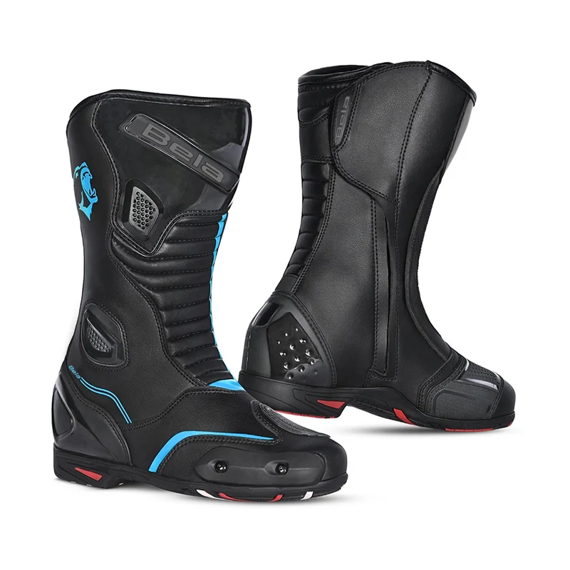 BELA STRIP SPORTIVO STIVALI DI MOTO DONNA NERO TURCHESE