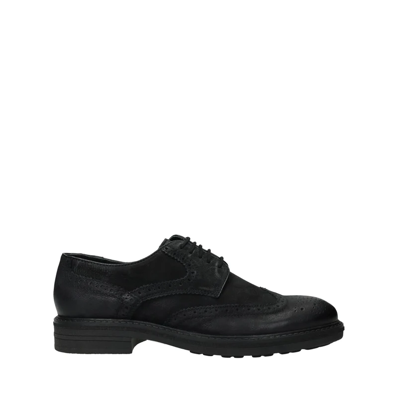 Derby semi brogue in vera pelle