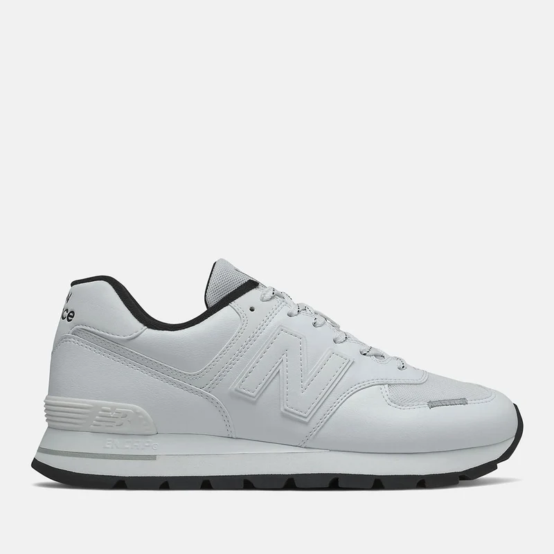 Scarpe Uomo NEW BALANCE Sneakers 574 Rugged in Suede e Mesh colore White