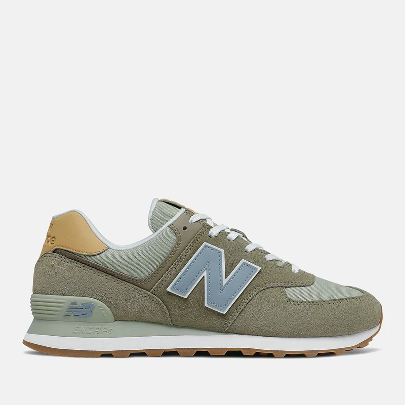 Scarpe Uomo NEW BALANCE Sneakers 574 in Suede e Tessuto colore Mushroom