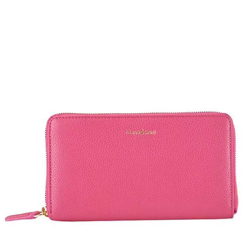 Portafoglio Donna Zip Around GIANNI CONTI linea Oliver in Pelle Fuxia