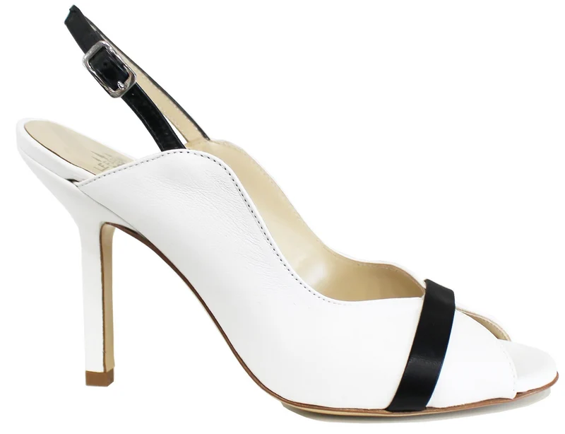 |SANDALO DONNA LE FABIAN PELLE BIANCA/NERA|
