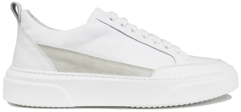|SNEAKER UOMO PELLE BIANCO/GRIGIO|