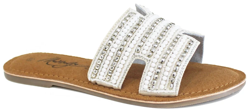 |CIABATTINA DONNA BORCHIE PELLE BIANCA|