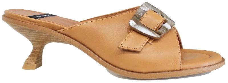 MULES TACCO A ROCCHETTO PELLE CUOIO