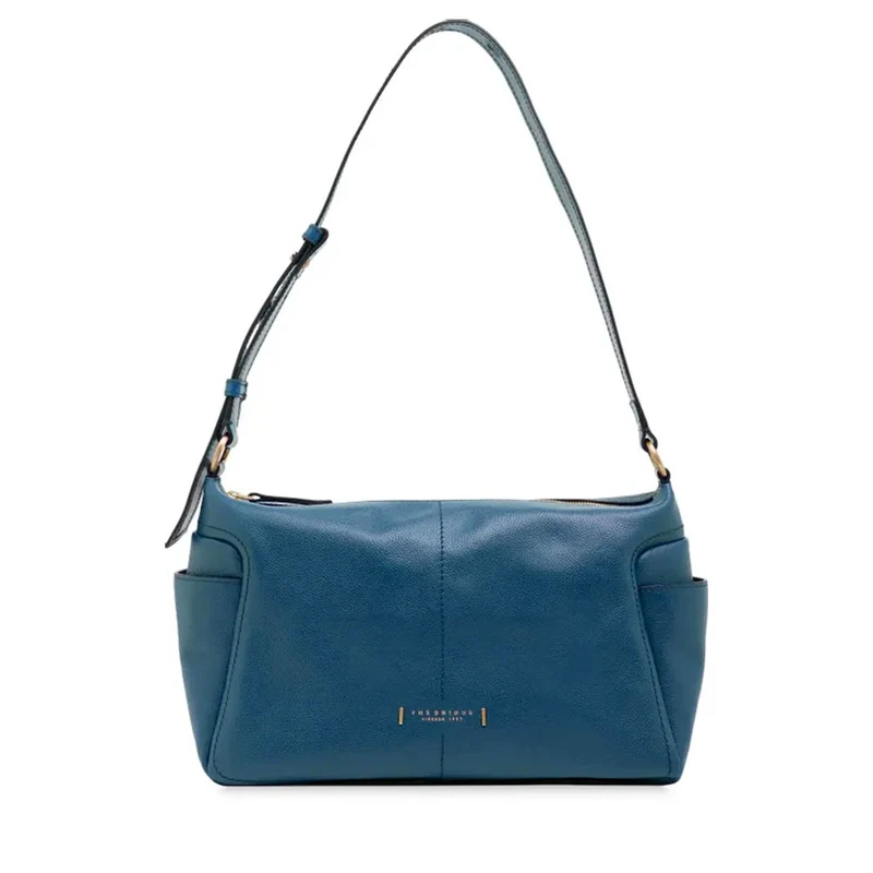 Borsa Donna a Spalla THE BRIDGE linea Letizia in Pelle Blu Pavone
