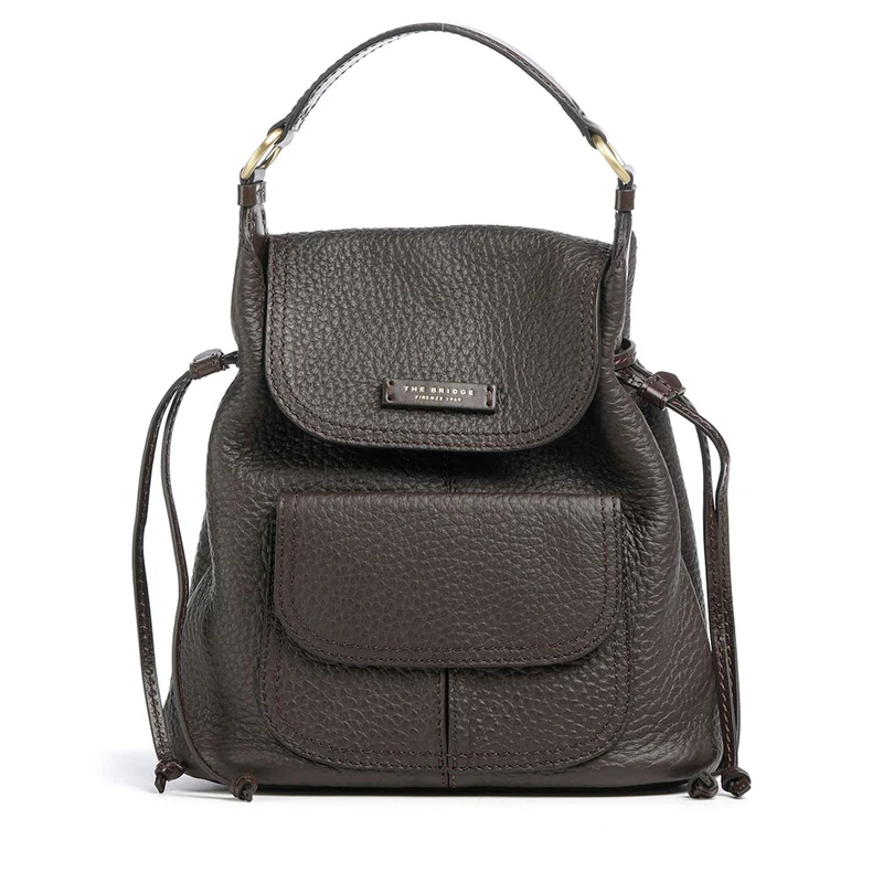 Zaino Donna con Pattina THE BRIDGE linea Martina in Pelle color Moka