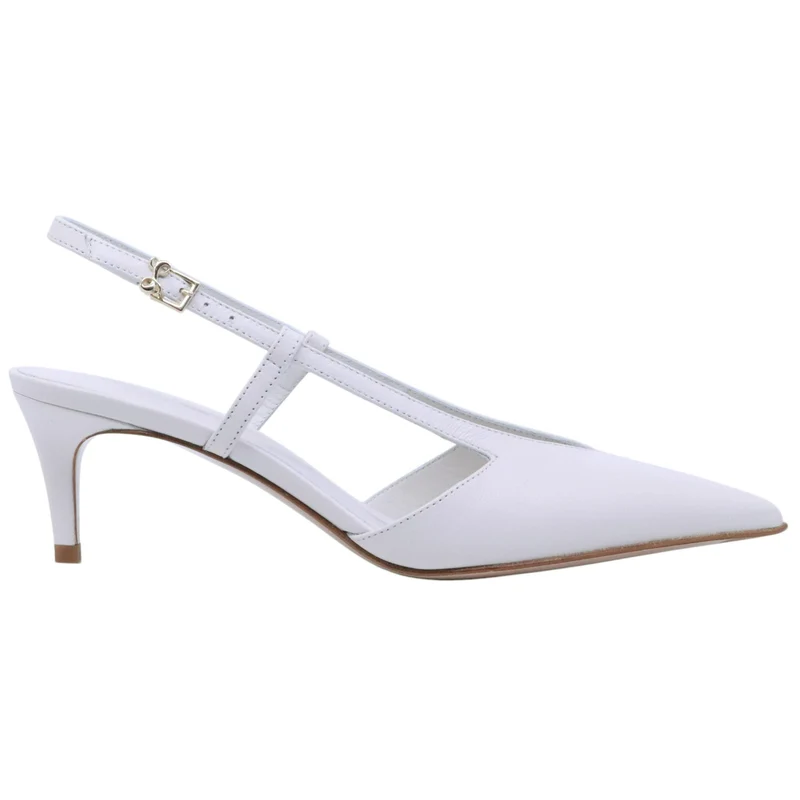 Slingback donna Sergio Levantesi Eva in pelle bianco avorio