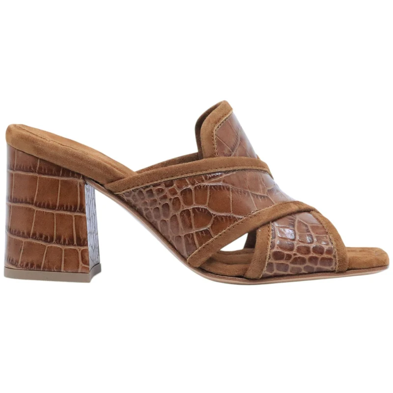 Sandalo donna Anna F 3809 in pelle cocco marrone