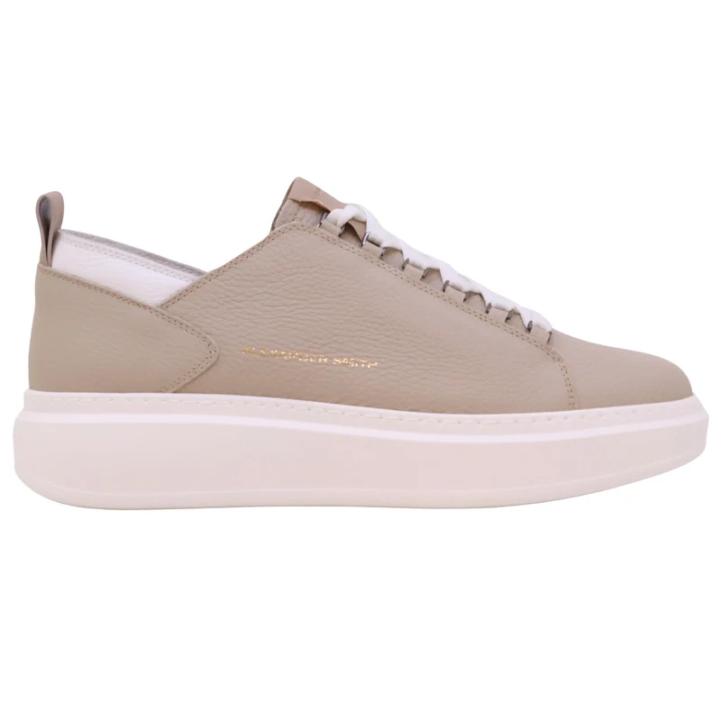 Alexander Smith Wembley Dark Ivory Deconstruct sneaker uomo in pelle beige destrutturata