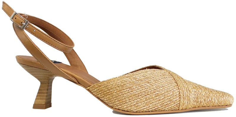SLINGBACK A PUNTA PELLE CAMEL