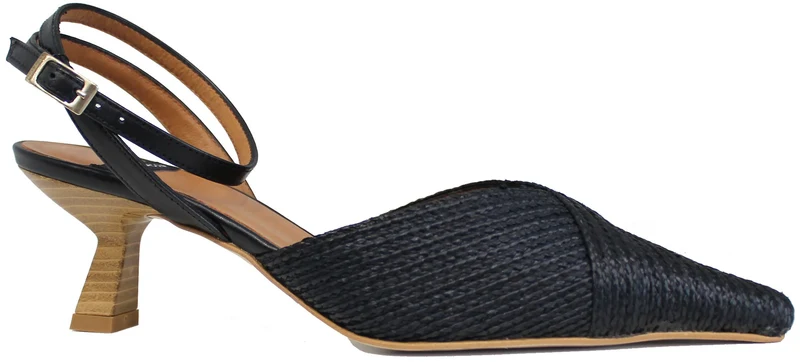 SLINGBACK A PUNTA PELLE NERA