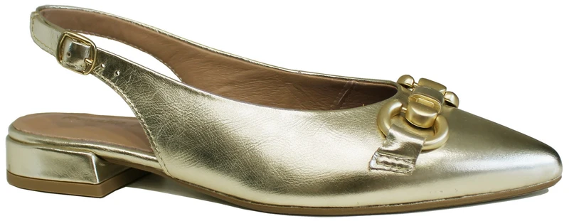 |SLINGBACK BASSA A PUNTA PELLE PLATINO|