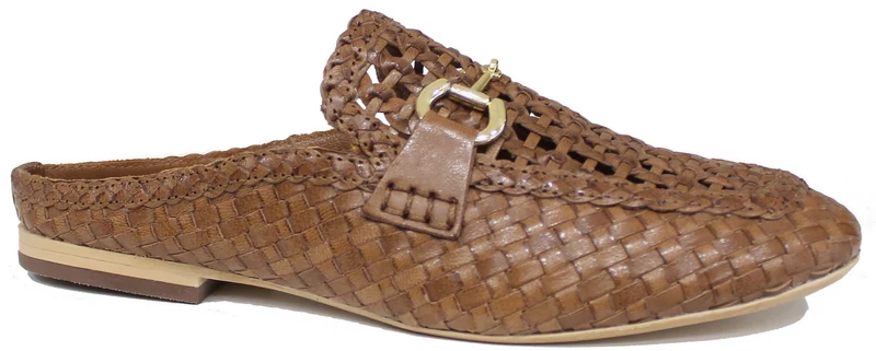 SABOT DONNA FORATO PELLE CUOIO