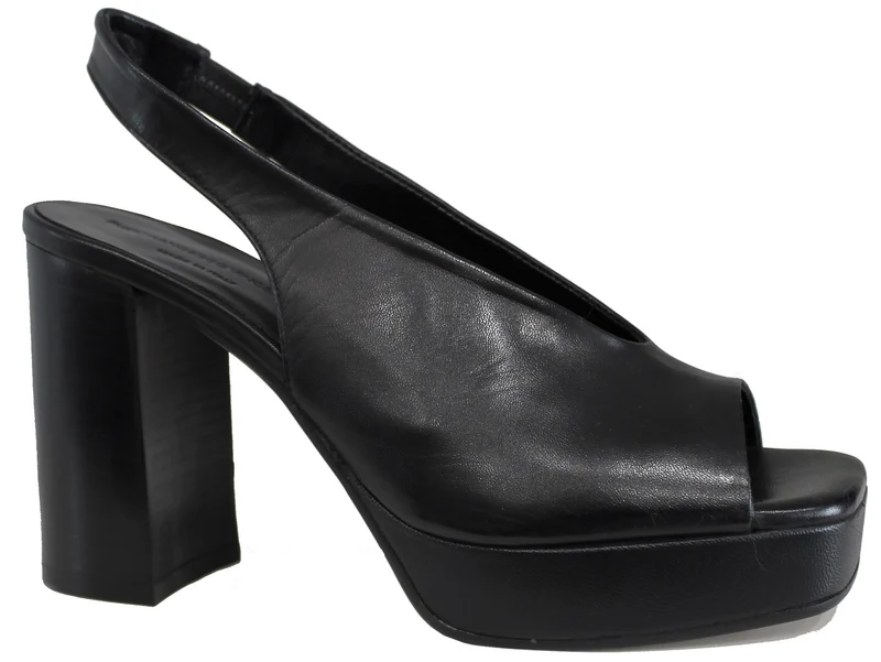 MULES DONNA TACCO ALTO PELLE NERA