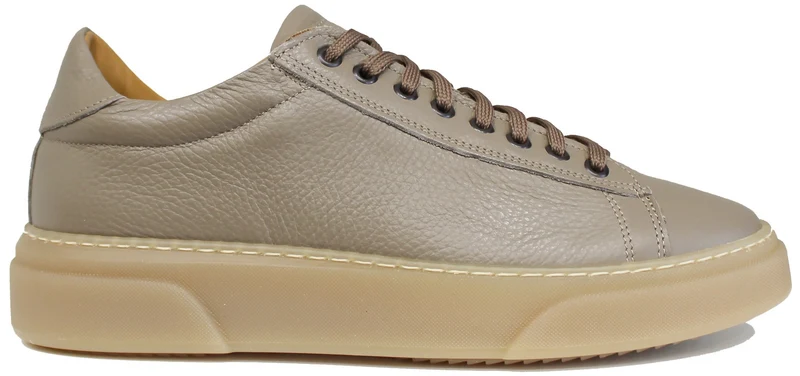 SNEAKER UOMO BOTTALATO TAUPE SUOLA NOCCIOLA