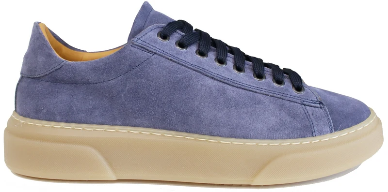 |SNEAKER UOMO CAMOSCIO JEANS SUOLA NOCCIOLA|