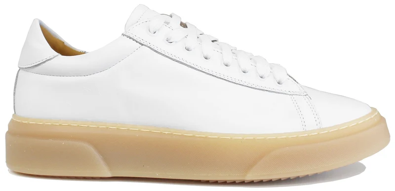 SNEAKER UOMO ACS PELLE BIANCA SUOLA NOCCIOLA