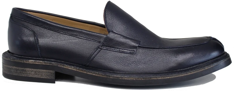 |MOCASSINO UOMO LISCIO PELLE BLU|