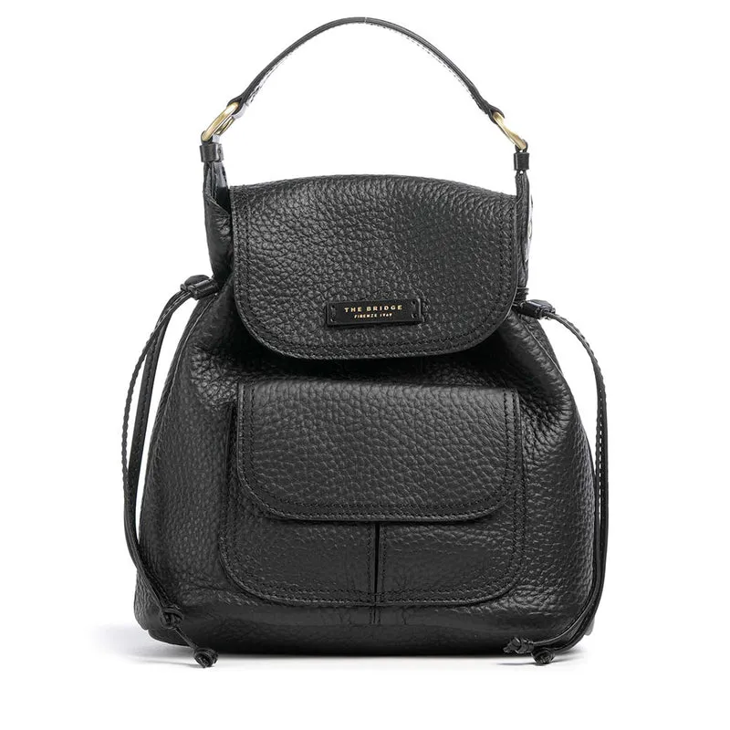 Zaino Donna con Pattina THE BRIDGE linea Martina in Pelle Nera