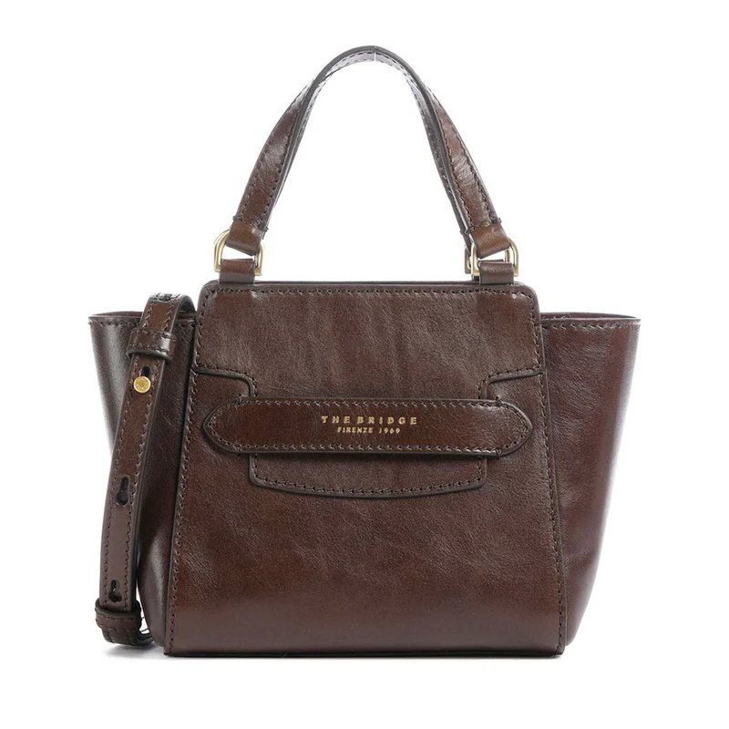 Borsa Donna a Mano THE BRIDGE linea Lucrezia in Pelle color Moka