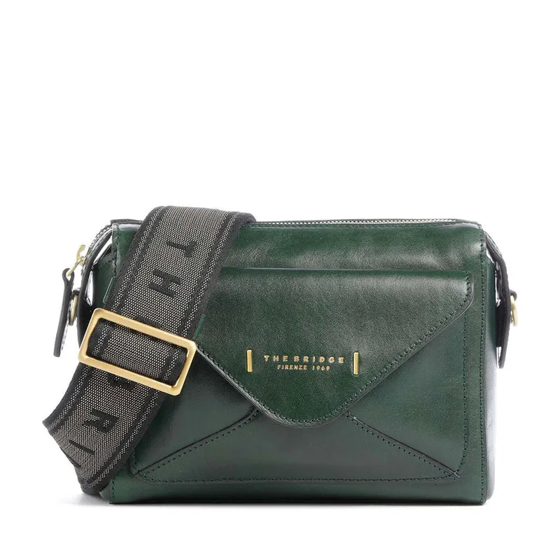 Borsa Donna a Tracolla THE BRIDGE linea Frida in Pelle Verde Pino