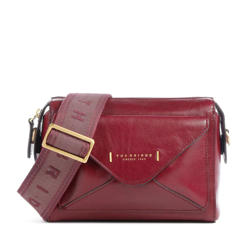 Borsa Donna a Tracolla THE BRIDGE linea Frida in Pelle Rosso Barolo