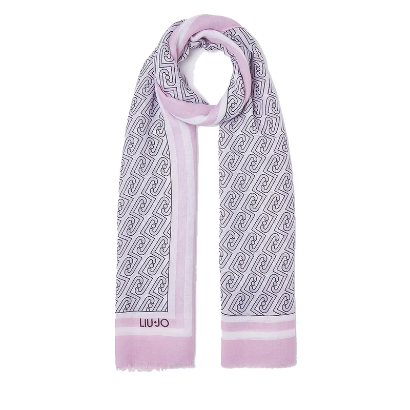 Stola Donna 70 x 180 cm LIU JO in Tessuto Rosa stampa LJ All Over