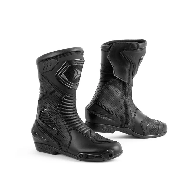 R-TECH PERFORMER PELLE STIVALI DI MOTO UOMO NERO