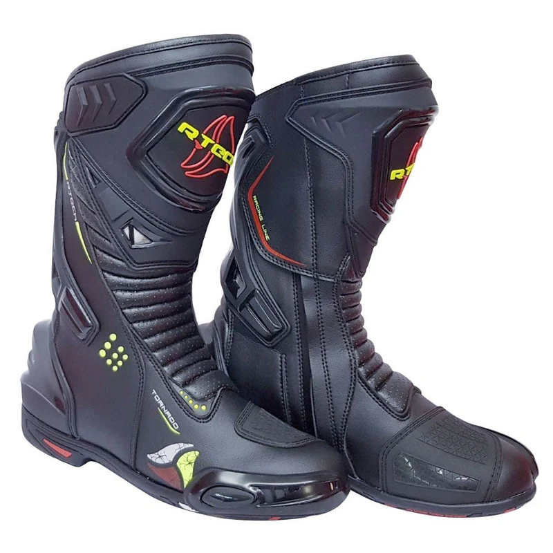 R-TECH TORNADO WP PELLE STIVALI DI MOTO NERO