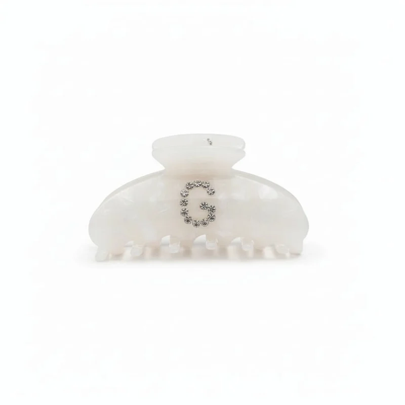 Pinza con lettera in strass scintillanti - Var 4