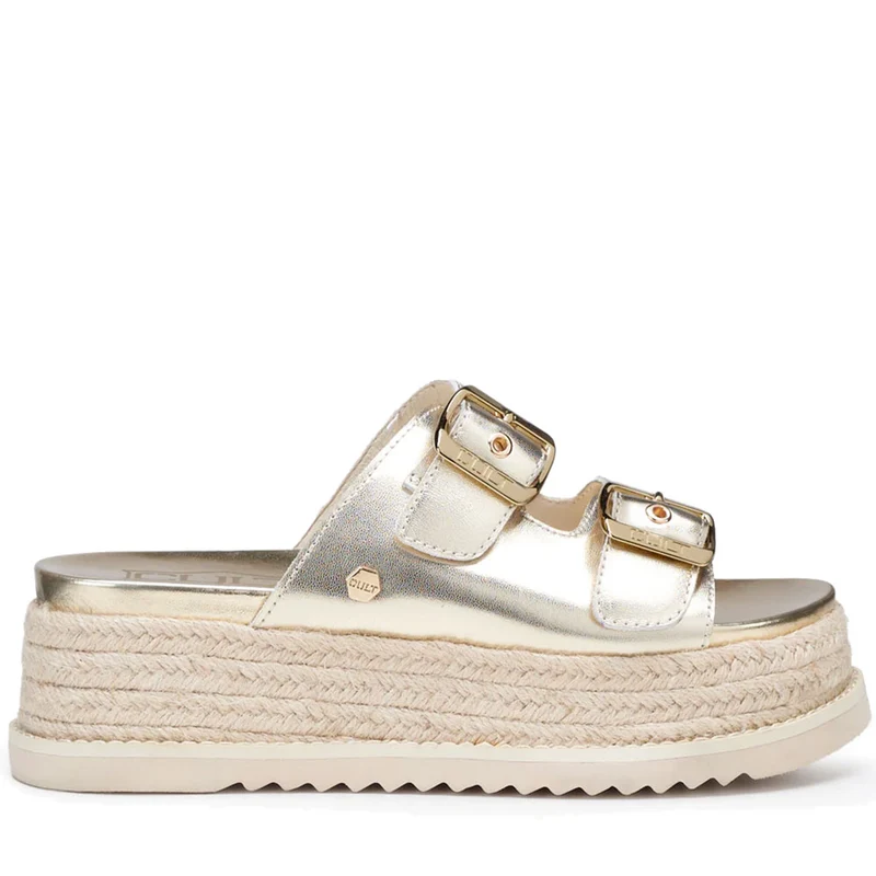 Ciabatte Platform CULT Doja 4515 in Pelle Oro
